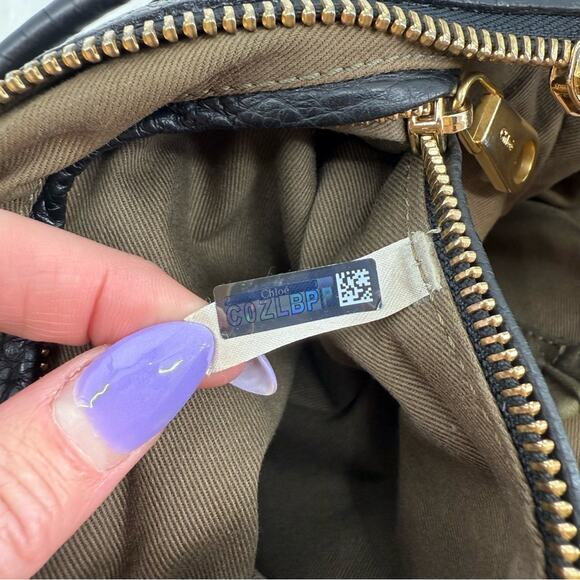 CHLOE Marcie Bag in Black Grained Leather Large Shoulder Handles Crossbody Strap - Picture 12 of 15